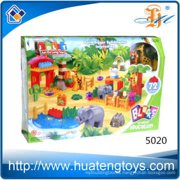 Hot Sales 72PCS Plastic Creative Animal Zoo Learning Building Blocks